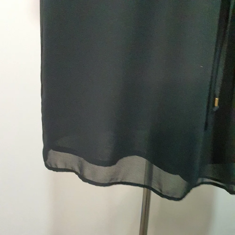 Portmans Size 14 Black Cold Shoulder V Neck Elasticated Waist Dress - Picture 3 of 11